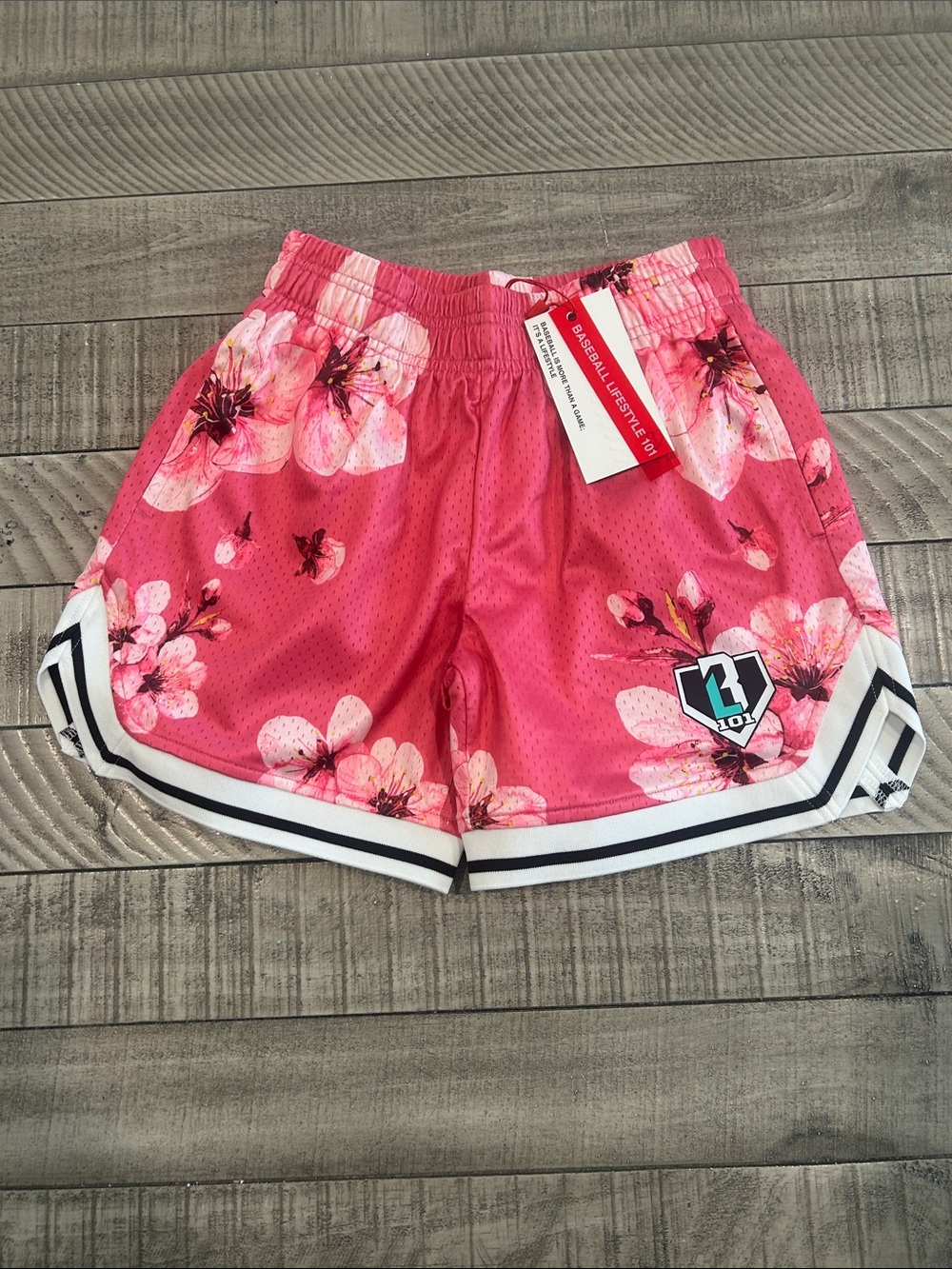 L2L Girls' Pink Floral Athletic Shorts